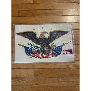 Vintage Meyercord Patriotic Eagle Decal Sealed Americana USA Flag Wall Transfer